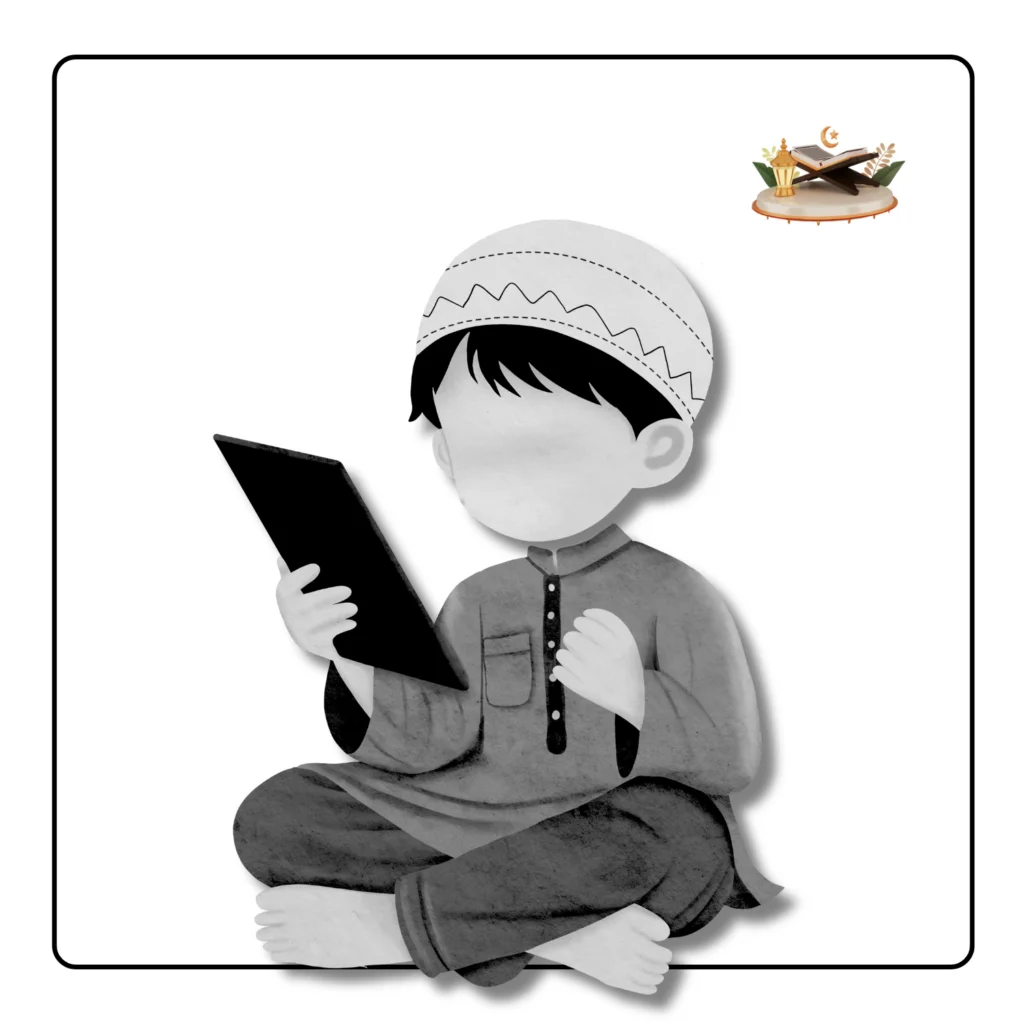 Student attending virtual Noorani Qaida lesson through interactive online platform
