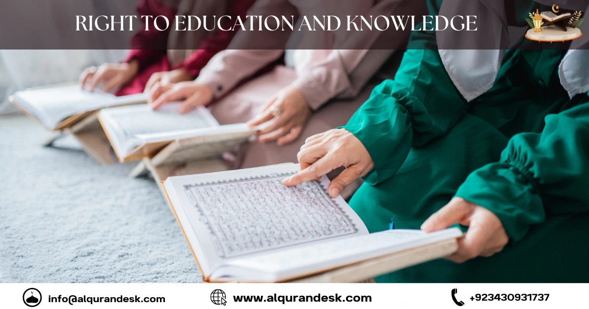 Muslim woman in hijab studying the Quran and taking notes, representing women’s right to education and knowledge in Islam through Quranic guidance and Hadith.