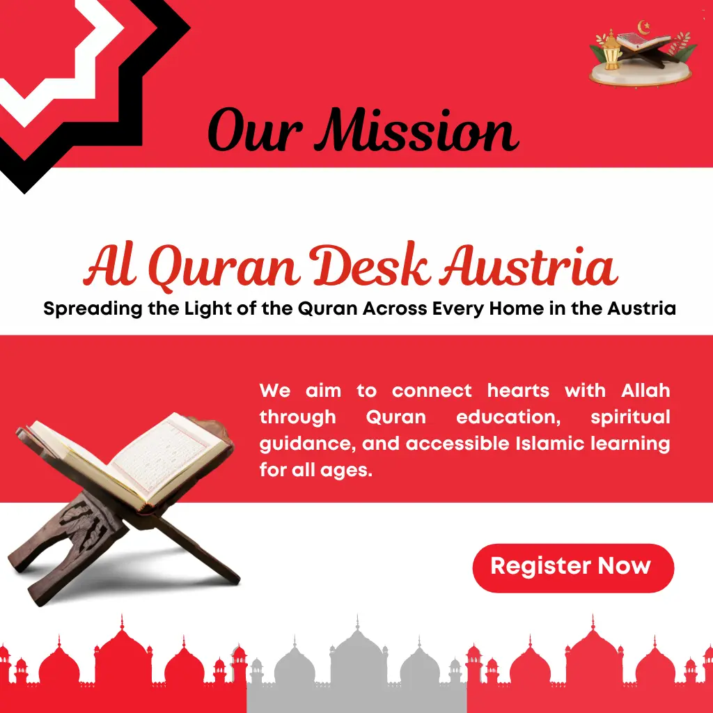 Online Quran learning mission of AlQuran Desk Austria for Muslims to study from home