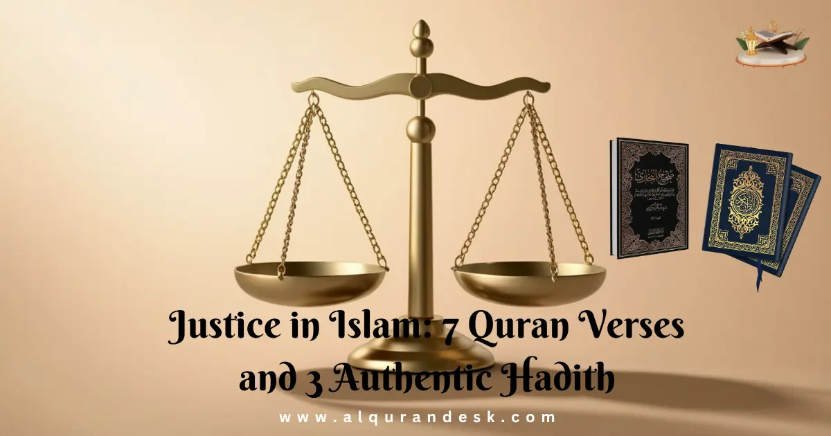 Justice in Islam: 7 Quran Verses and 3 Authentic Hadith about fairness and avoiding oppression